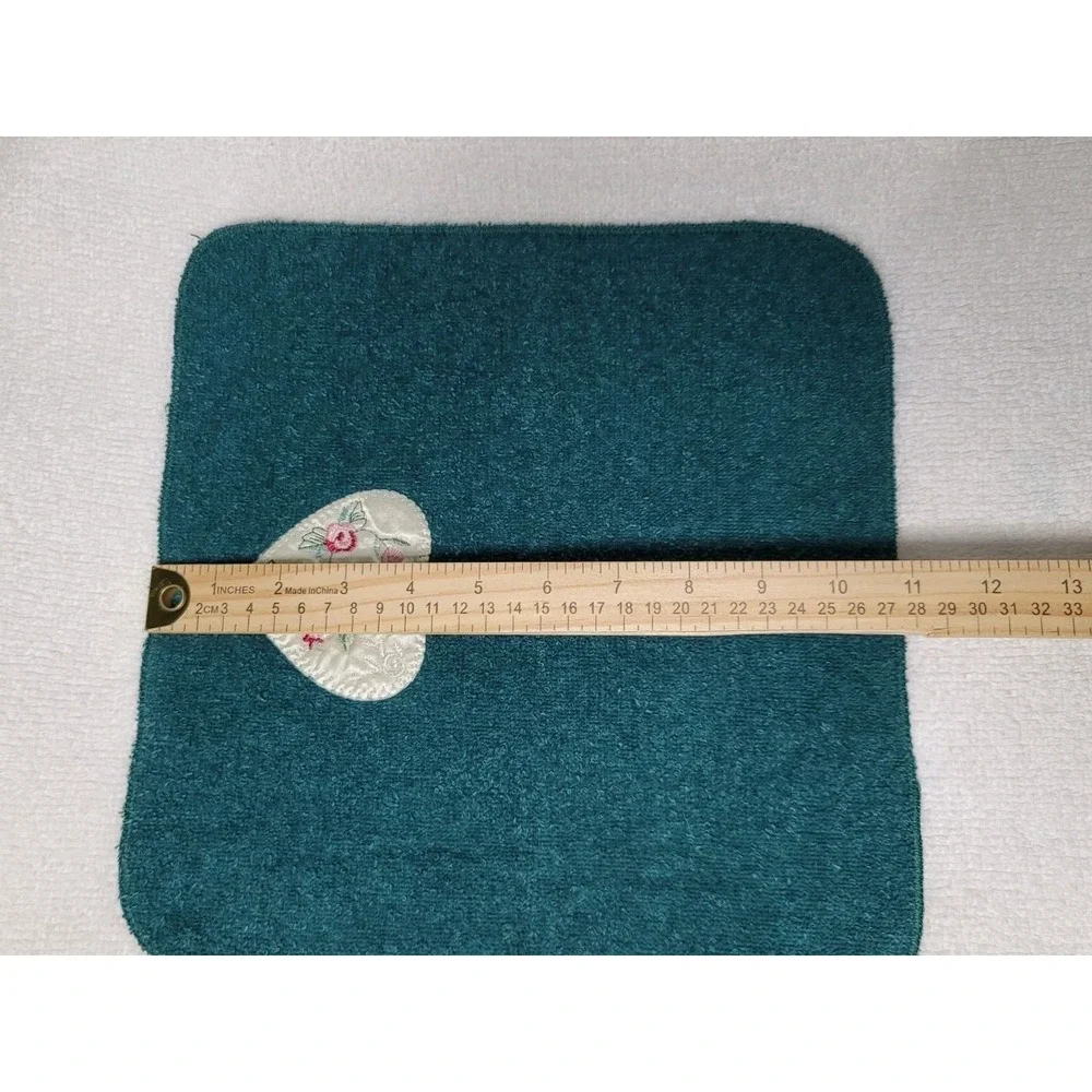 Vintage Cannon Bath Towel Hand And Washcloth Green Hearts Lace Cottage